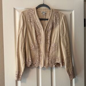 Coldwater Creek Beige Lace Blazer